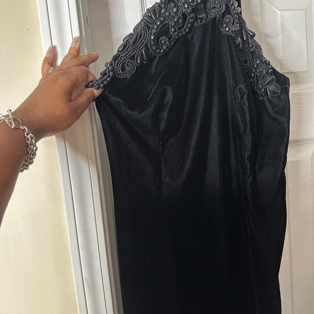 Elegant Black Beaded Gown